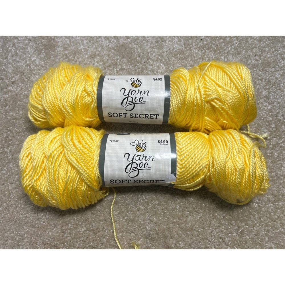 2 Partially Used Skeins Yarn Bee Soft Secret Yarn Butter - Approx 4oz each